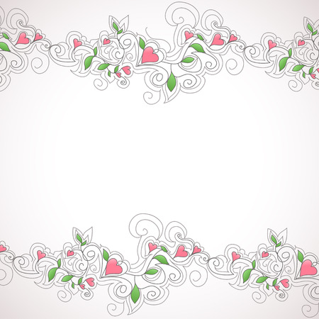 Card template with hearts ornament. Eps 8 vector illustrationのイラスト素材