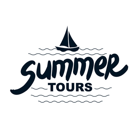 Summer tours - typographic designのイラスト素材