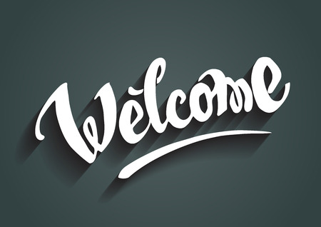 Welcome hand drawn lettering. のイラスト素材