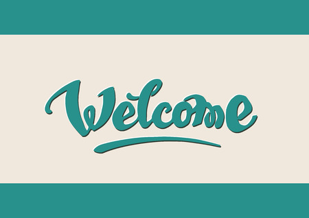 Welcome hand drawn lettering for your design. Retro styleのイラスト素材