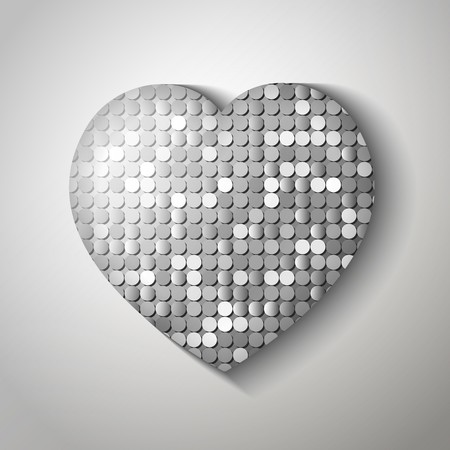 Shiny sequins heart.のイラスト素材