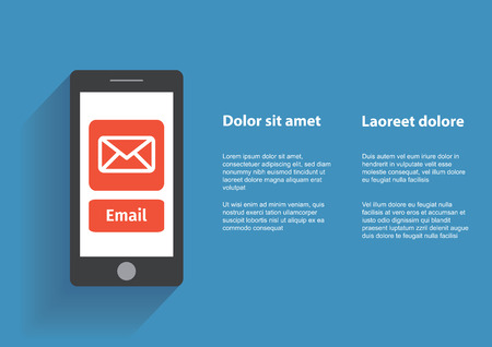 Smart phone with Email symbol on the screen. のイラスト素材