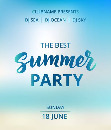 Summer party text, Beach party poster. Nautical and boat party design elementsのイラスト素材