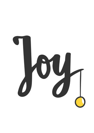 Simple Christmas card. Hand drawn text and holiday symbols isolated on white. Winter holiday greetings quote. Great For Christmas and New year cards, party posters, gift tags.のイラスト素材