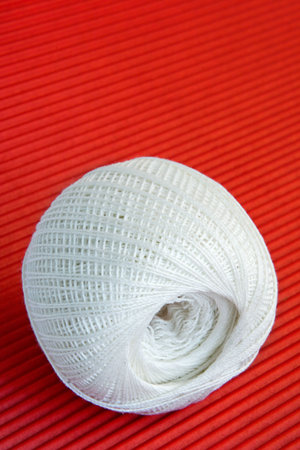 White clew on a background of red velvetの写真素材