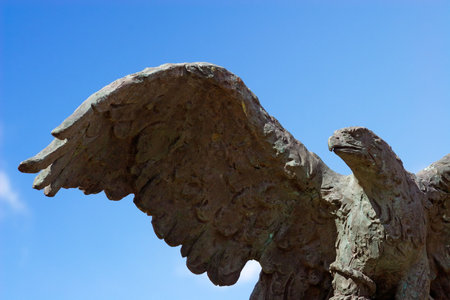 Stone imprisoned eagleの写真素材