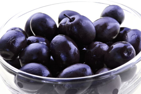 Black olives-dishes with appetizing snackの写真素材