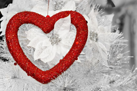 Christmas background-natural pattern from christmas-tree decorations, approaches suits for creation of New Year's designの写真素材