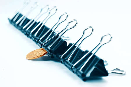 Success in business illustrated by office subjects in strict orderの写真素材