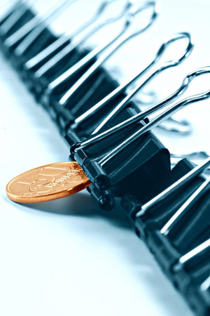 Success in business illustrated by office subjects in strict orderの写真素材