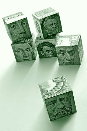Dollar blocks-elements of construction financial well-beingの写真素材