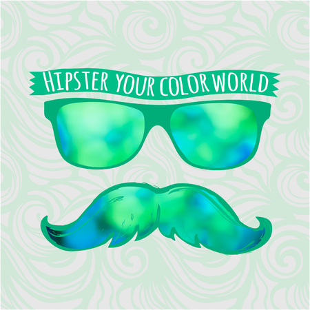 Retro hipster glasses lifestyle-model for design of gift packs, patterns fabric, wallpaper, web sites, etc.のイラスト素材