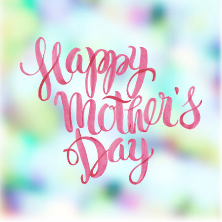 Happy Mothers's Day Watercolor Letteringl Backgroundのイラスト素材