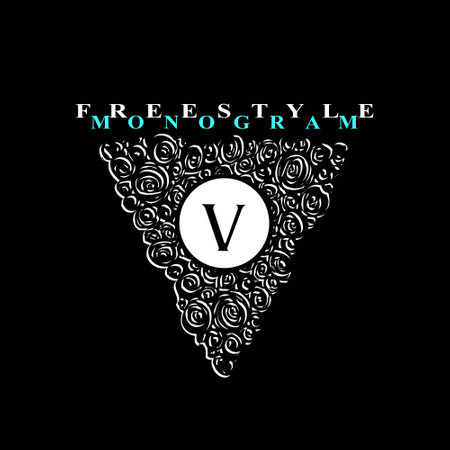 Vintage inspired sketch doodle freestyle monogram frame templateのイラスト素材