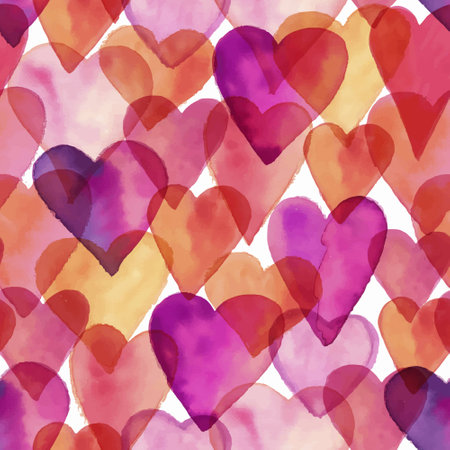 Seamless vector artistic design watercolor love patternのイラスト素材