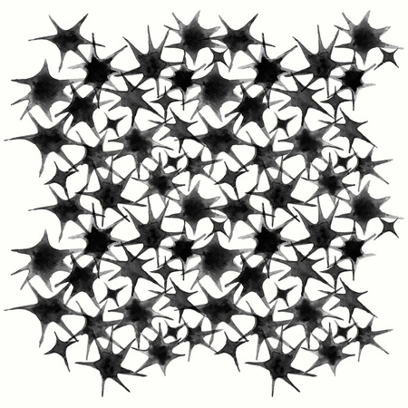 Seamless vector stars shape pattern, hand drawn watercolor brush grunge textured imageのイラスト素材