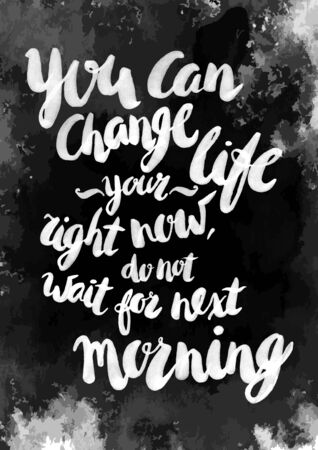 Vector inscription poster with hand drawn lettering on the bokeh photo  background. Inspirational calligraphy motivator, gift poster or postcard.のイラスト素材