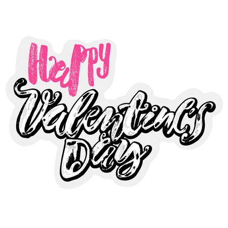 Happy valentines day love concept hand lettering motivation poster.Artistic design for a , greeting cards, invitations, posters, banners, seasonal greetings illustrations.のイラスト素材
