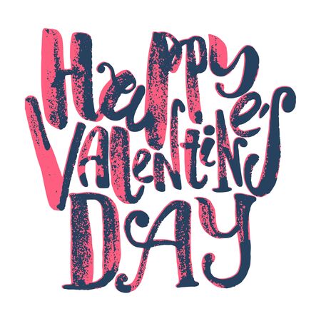 Happy valentines day love concept hand lettering motivation poster.Artistic design for a , greeting cards, invitations, posters, banners, seasonal greetings illustrations.のイラスト素材