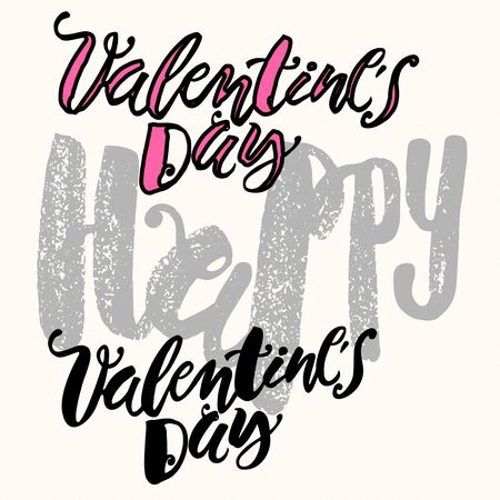 Happy valentines day love concept hand lettering motivation poster.Artistic design for a , greeting cards, invitations, posters, banners, seasonal greetings illustrations.のイラスト素材