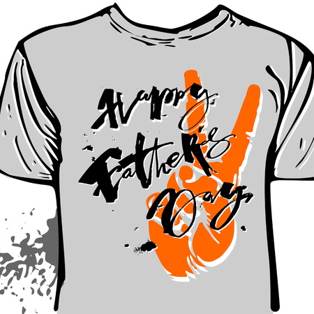 Fathers day concept hand lettering motivation poster. Artistic modern brush calligraphy design for greeting cards, invitations, posters, banners, t-shorts, seasonal greetings illustrations.のイラスト素材