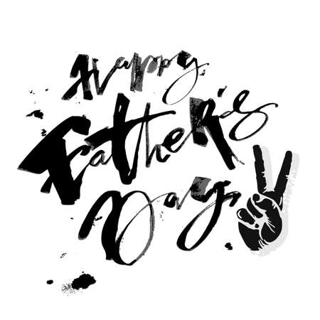 Fathers day concept hand lettering motivation poster. Artistic modern brush calligraphy design for a logo, greeting cards, invitations, posters, banners, 
t-shorts, seasonal greetings illustrations.のイラスト素材