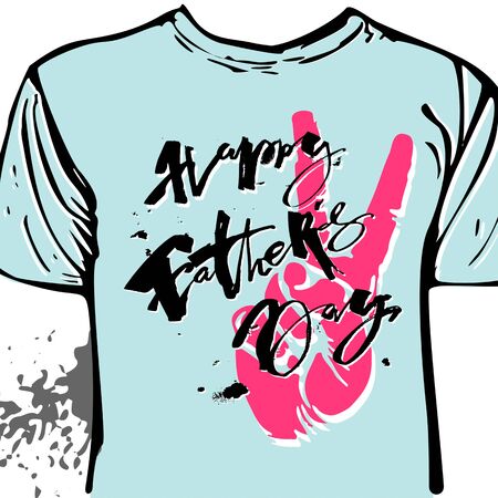 Fathers day concept hand lettering motivation poster. Artistic modern brush calligraphy design for greeting cards, invitations, posters, banners, t-shorts, seasonal greetings illustrations.のイラスト素材