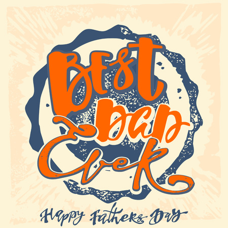 Fathers day concept hand lettering motivation poster. Artistic modern brush calligraphy design for a logo, greeting cards, invitations, posters, banners, 
t-shorts, seasonal greetings illustrations.のイラスト素材