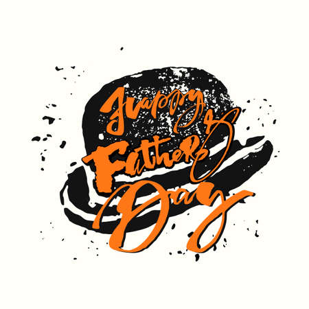 Fathers day concept hand lettering motivation poster. Artistic modern brush calligraphy design for a logo, greeting cards, invitations, posters, banners, 
t-shorts, seasonal greetings illustrations.のイラスト素材