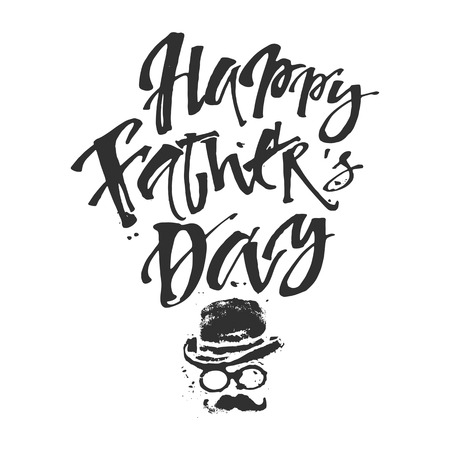 Fathers day concept hand lettering motivation poster. Artistic modern brush calligraphy design for greeting cards, invitations, posters, banners, t-shorts, seasonal greetings illustrations.のイラスト素材