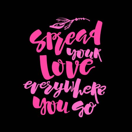 Love and charity concept hand lettering motivation poster.のイラスト素材