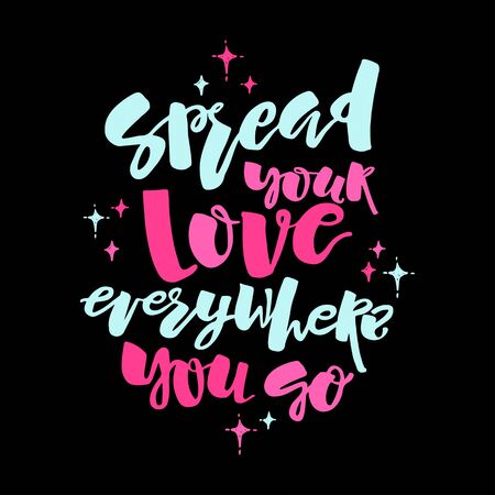 Love and charity concept hand lettering motivation poster.のイラスト素材