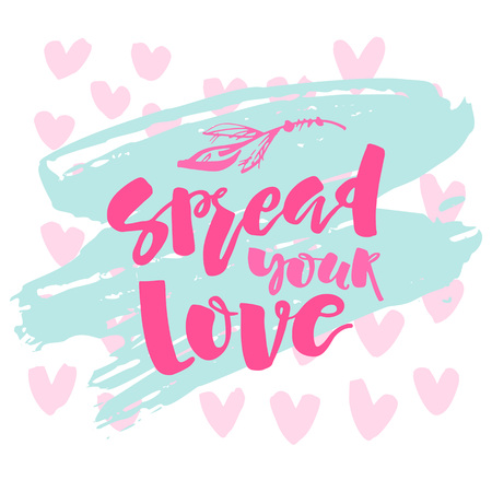 Love and charity concept hand lettering motivation poster. .のイラスト素材