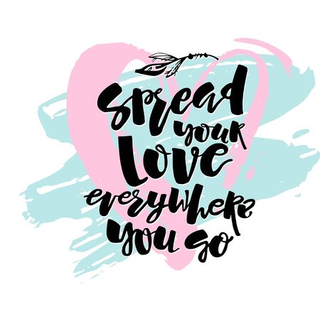 Love and charity concept hand lettering motivation poster.のイラスト素材
