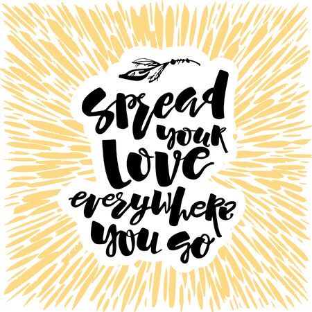 Love and charity concept hand lettering motivation poster.のイラスト素材