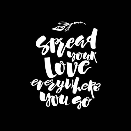 Love and charity concept hand lettering motivation poster.のイラスト素材