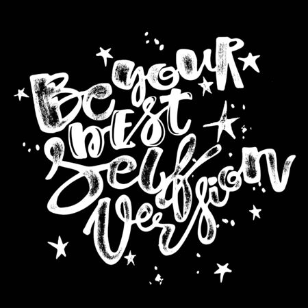 Be yourself Lettering  motivation poster. Handdrawn sign, greeting cards, invitations, posters, banners, t-shirts. Artistic design, beautiful modern expressive calligraphy.のイラスト素材