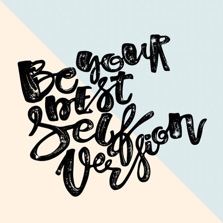 Be yourself Lettering  motivation poster. Handdrawn sign, greeting cards, invitations, posters, banners, t-shirts. Artistic design, beautiful modern expressive calligraphy.のイラスト素材