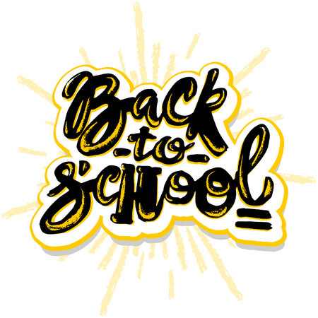 Back to school lettering chalk motivation inscription.Ink artistic modern brush calligraphy printのイラスト素材