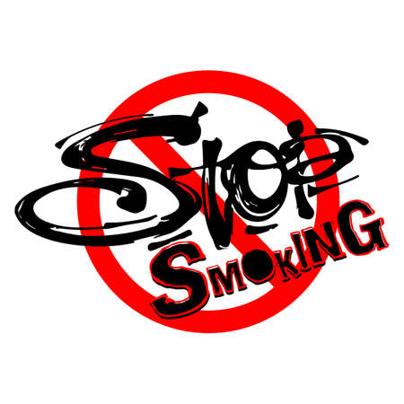 Stop  motivation inscription health service conept.Ink artistic modern brush calligraphy print. Handdrawn trendy design for a  card, invitations,のイラスト素材