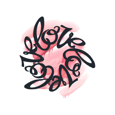 Love concept lettering poster, inspirational postcard with "Love Never Fails"quote. Artistic design for a logo, greeting cards, invitations, posters, banners, seasonal greetings illustrations.のイラスト素材