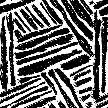 Seamless brushpen doodle pattern grunge texture.Trendy modern ink artistic design with authentic and unique scrapesのイラスト素材