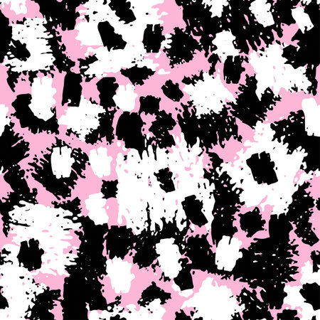 Seamless brushpen doodle pattern grunge texture.Trendy modern ink artistic design with authentic and unique scrapes, watercolor blotted background.のイラスト素材