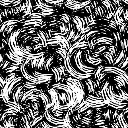 Seamless brushpen doodle pattern grunge texture.Trendy modern ink artistic design with authentic and unique scrapes, watercolor blotted background for a logo, cards, invitations, posters, banners.のイラスト素材