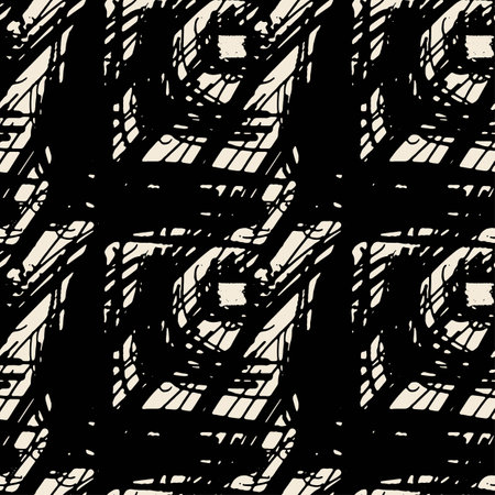 Seamless ink doodle pattern grunge texture.Trendy modern ink artistic design with authentic and unique scrapes, watercolor blotted background for a logo, cards, invitations, posters, banners.のイラスト素材