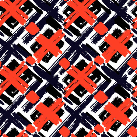 Seamless brushpen doodle pattern grunge texture.Trendy modern ink artistic design with authentic and unique scrapes, watercolor blotted background for a logo, cards, invitations, posters, banners.のイラスト素材