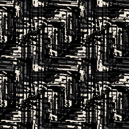 Seamless textile doodle pattern grunge texture.Trendy modern ink artistic design with authentic and unique scrapes, watercolor blotted background for a logo, cards, invitations, posters, banners.のイラスト素材