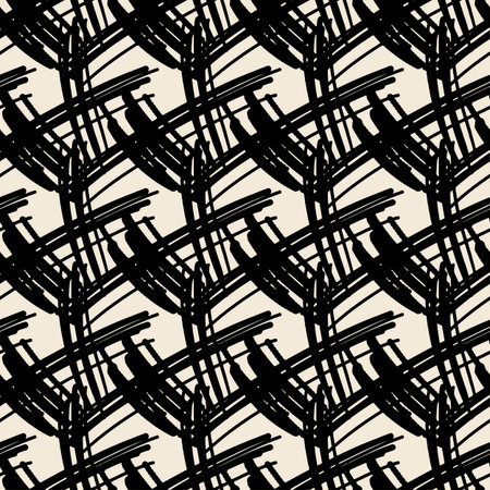Seamless ink doodle pattern grunge texture.Trendy modern ink artistic design with authentic and...