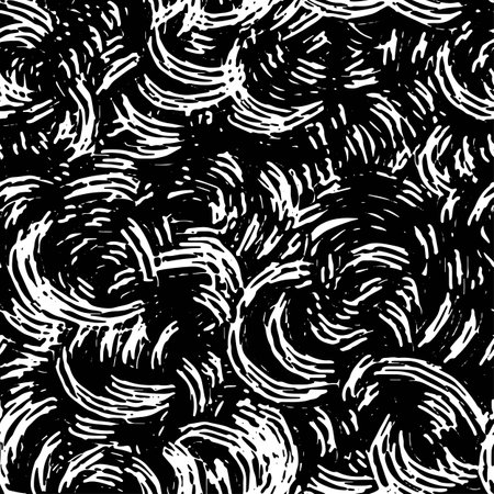 Seamless brushpen doodle pattern grunge texture.Trendy modern ink artistic design with authentic and unique scrapes, watercolor blotted background for a logo, cards, invitations, posters, banners.のイラスト素材