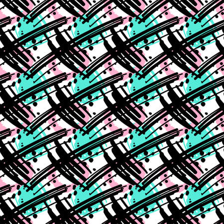 Seamless ink doodle pattern grunge texture.Trendy modern ink artistic design with authentic and unique scrapes, watercolor blotted background for a logo, cards, invitations, posters, banners.のイラスト素材